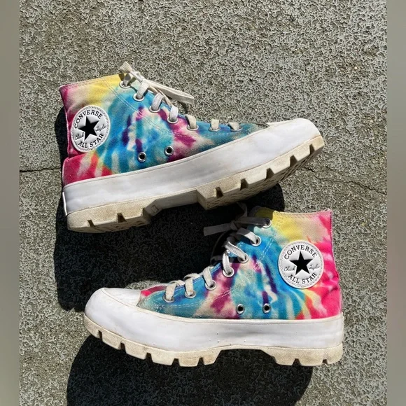 converse tie dye platform